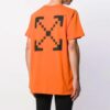 Cotton Arrow Pattern Printing Round Neck Short Sleeve Orange