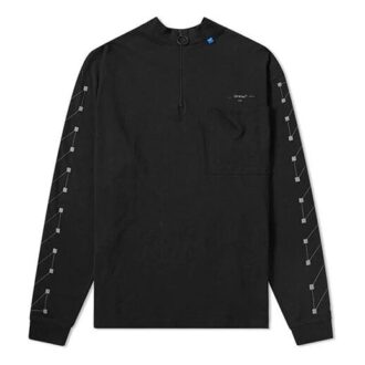 Cotton High Collar Long Sleeves Black