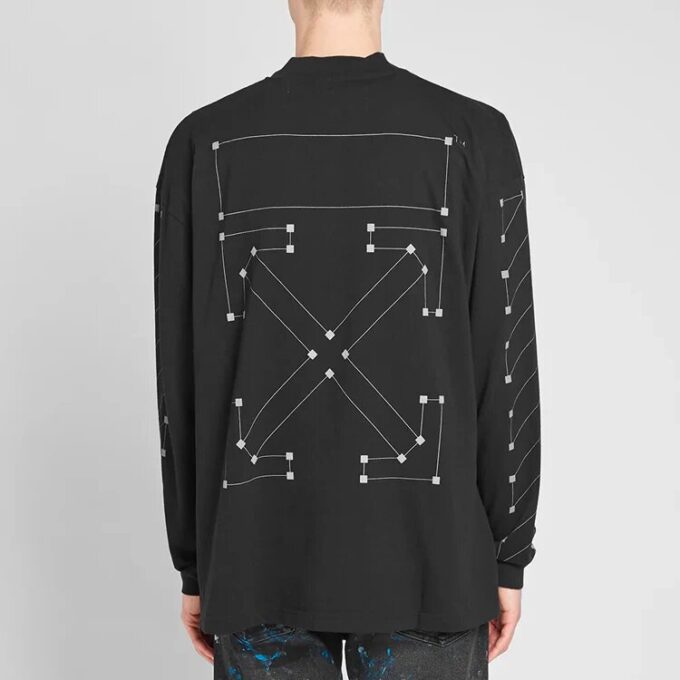 Cotton High Collar Long Sleeves Black