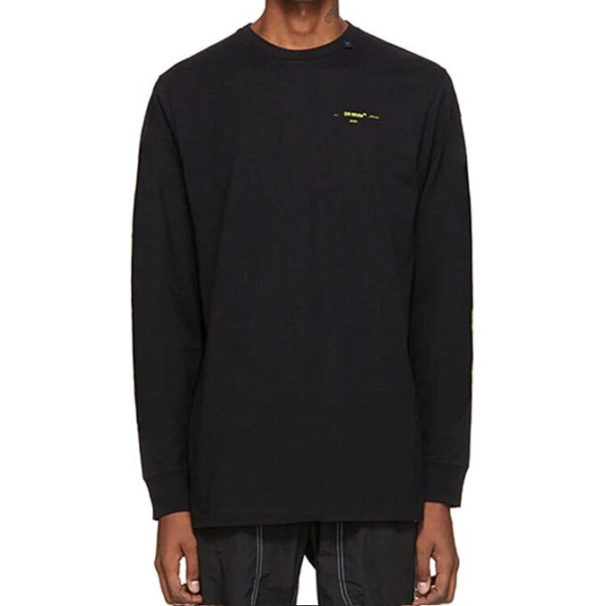 Cotton Logo Printing Long Sleeves Black