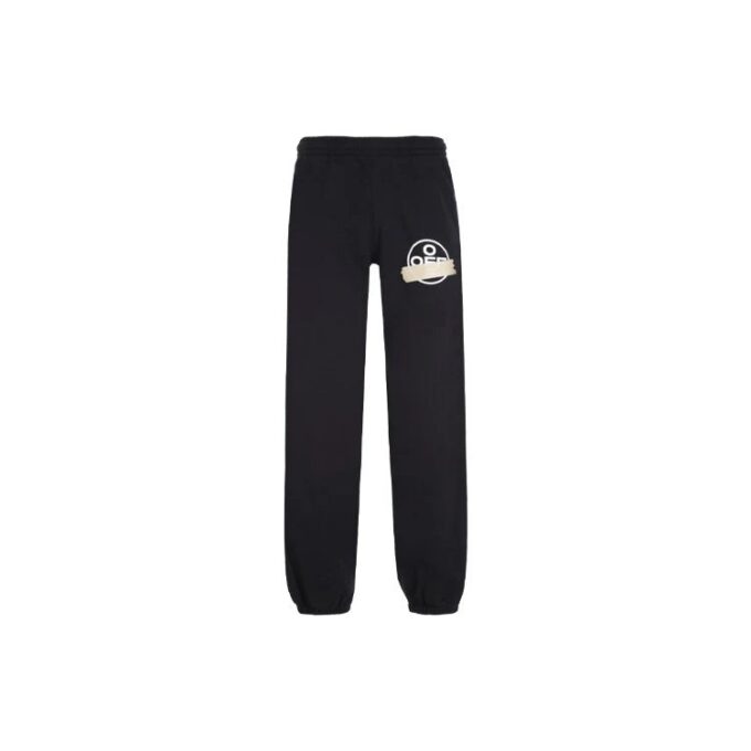 Cotton Mens Logo Loose Stripe Sweatpants Tape