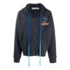 Cotton Printing Hooded Jacket Men Black