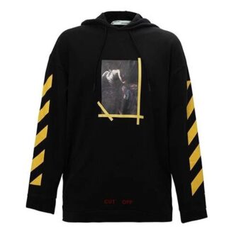 Cotton Printing Logo hooded Long Sleeves Black