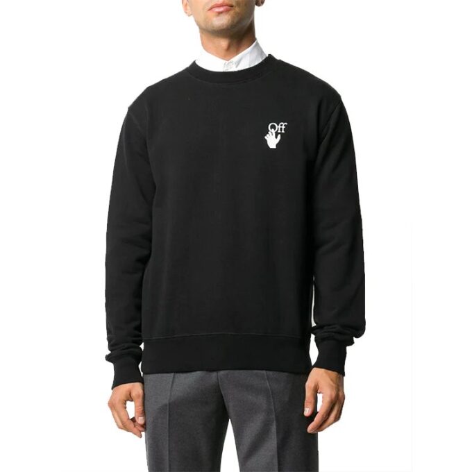 Cut Here Logo Printing Pullover Black