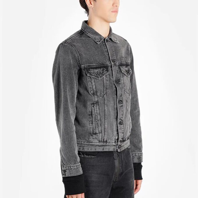 Denim Distressed Jacket “Black”