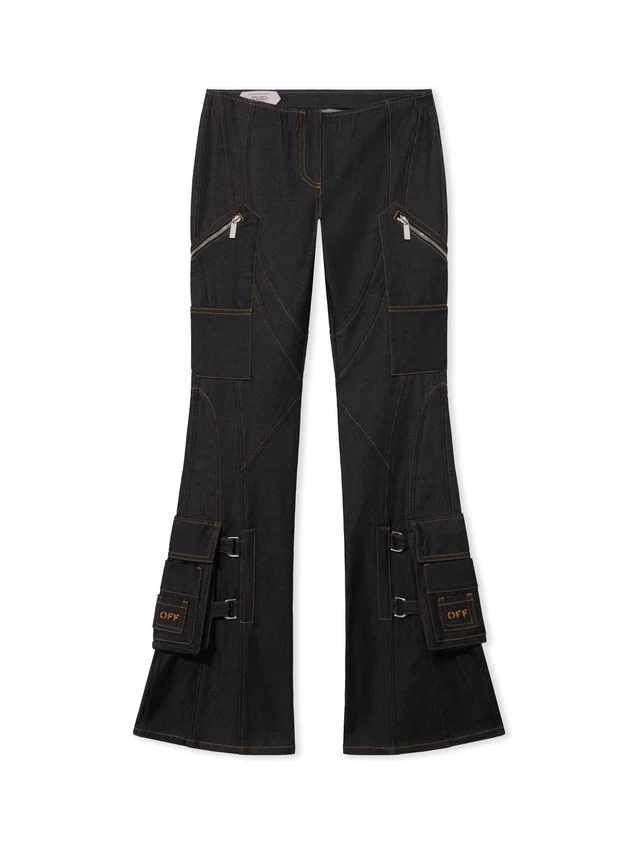 Denim Pocket Belt Flare Pants Denim Pocket Belt Flare Pants