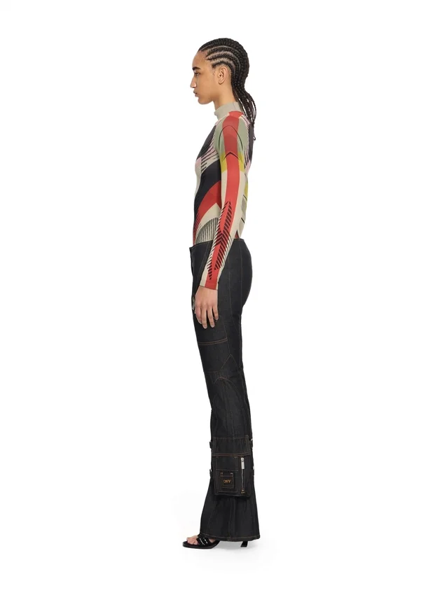Denim Pocket Belt Flare Pants Denim Pocket Belt Flare Pants