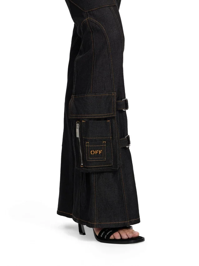 Denim Pocket Belt Flare Pants Denim Pocket Belt Flare Pants
