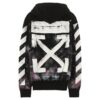 Diag Galaxy Brush Zip Hoody “Black White Multicolor”