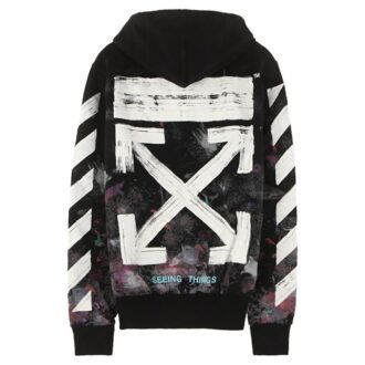 Diag Galaxy Brush Zip Hoody “Black White Multicolor”