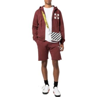 Diag Helvetica Sweatshort “Barolo”