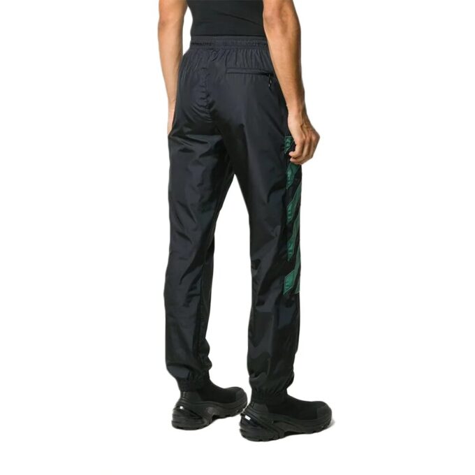 Diag Nylon Track Pant “Black//White”