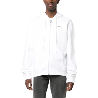 Diag-Print Zip-Up Hoodie