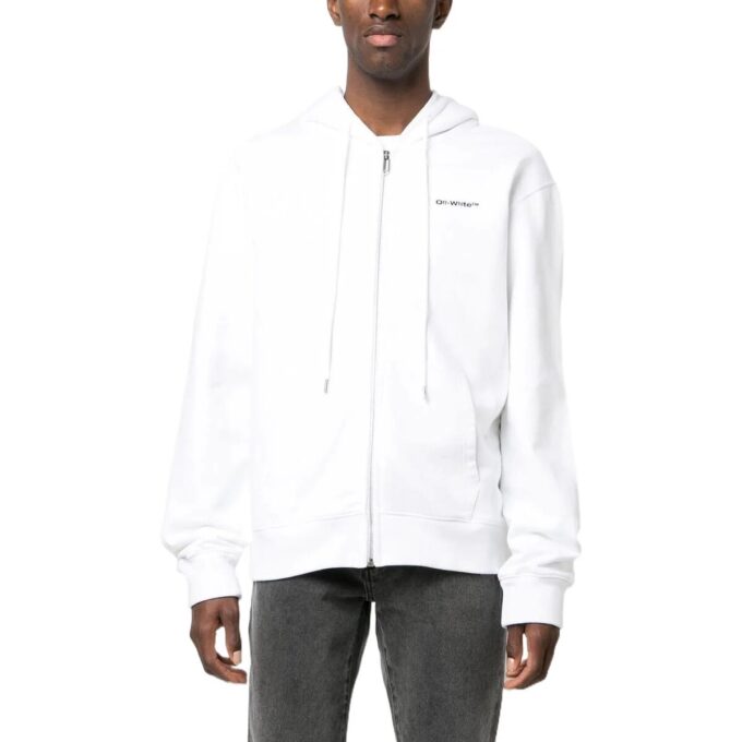 Diag-Print Zip-Up Hoodie