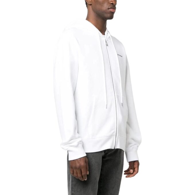Diag-Print Zip-Up Hoodie