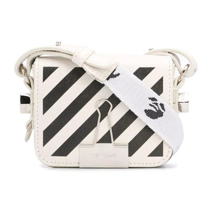 Diag Single-Shoulder Bag Mini White