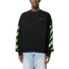 Diag Stripe Cotton Sweatshirt “Black”