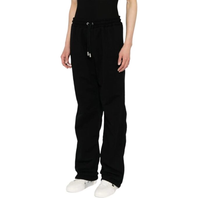Diag-stripe Embroidered Track Pants “Black”