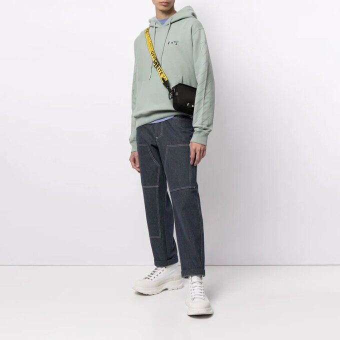 Diag Stripe Logo Printing Loose Fit Green