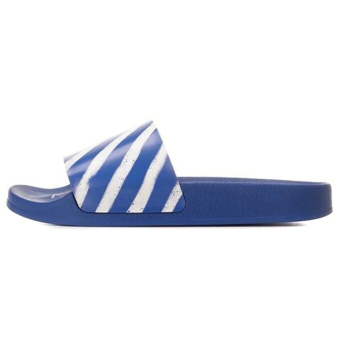 Diag Stripe Slippers Blue/White