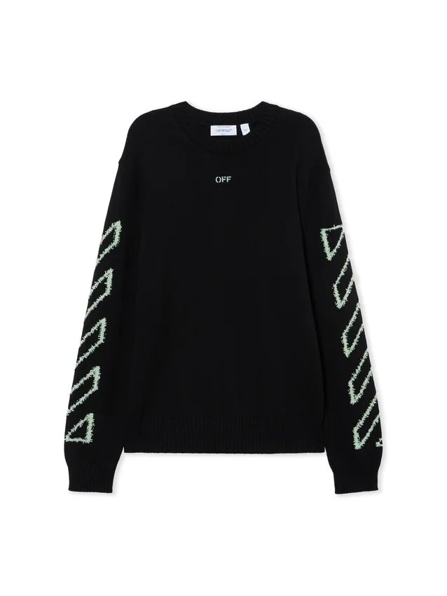 Diagonal Arrow Fuzzy Crewneck Sweater Diagonal Arrow Fuzzy Crewneck Sweater