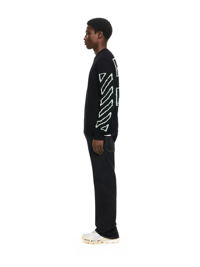 Diagonal Arrow Fuzzy Crewneck Sweater Diagonal Arrow Fuzzy Crewneck Sweater