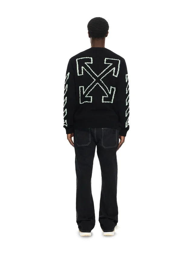 Diagonal Arrow Fuzzy Crewneck Sweater Diagonal Arrow Fuzzy Crewneck Sweater