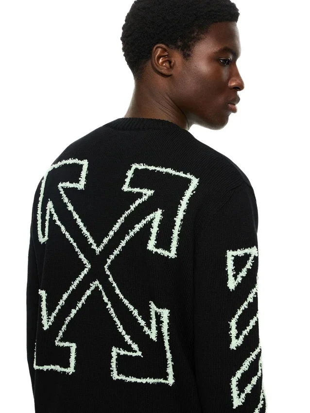 Diagonal Arrow Fuzzy Crewneck Sweater Diagonal Arrow Fuzzy Crewneck Sweater