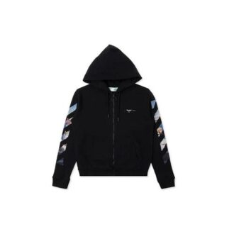 diagonal arrow print zipped cotton