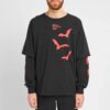 Diagonal Bats Double Sleeve For Men Black