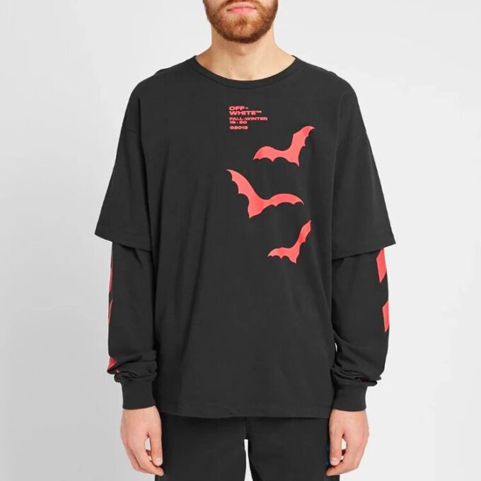 Diagonal Bats Double Sleeve For Men Black