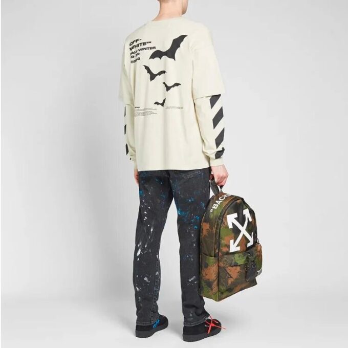 Diagonal Bats Double Sleeve For Men White