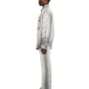 Diagonal Embroidered Denim Military Overshirt Diagonal Embroidered Denim Military Overshirt