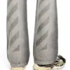Diagonal Embroidery Slim Relaxed Jeans