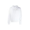 Diagonal Sleeve Unfinished Popover Hoody White