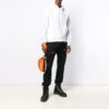 Diagonal Sleeve Unfinished Popover Hoody White