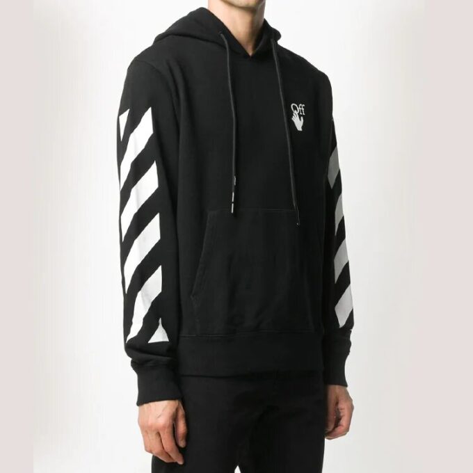 Diagonal Stripes Mens Logo Long Sleeve Sweater