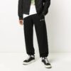 Diagonal Stripes Printing Trousers Men Black