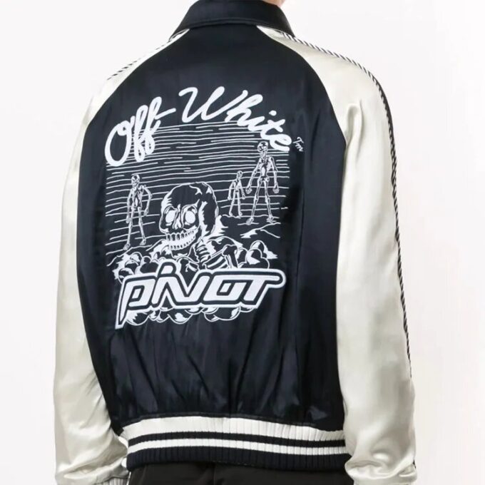 Double Sided Back Embroidered Jacket Navy Blue
