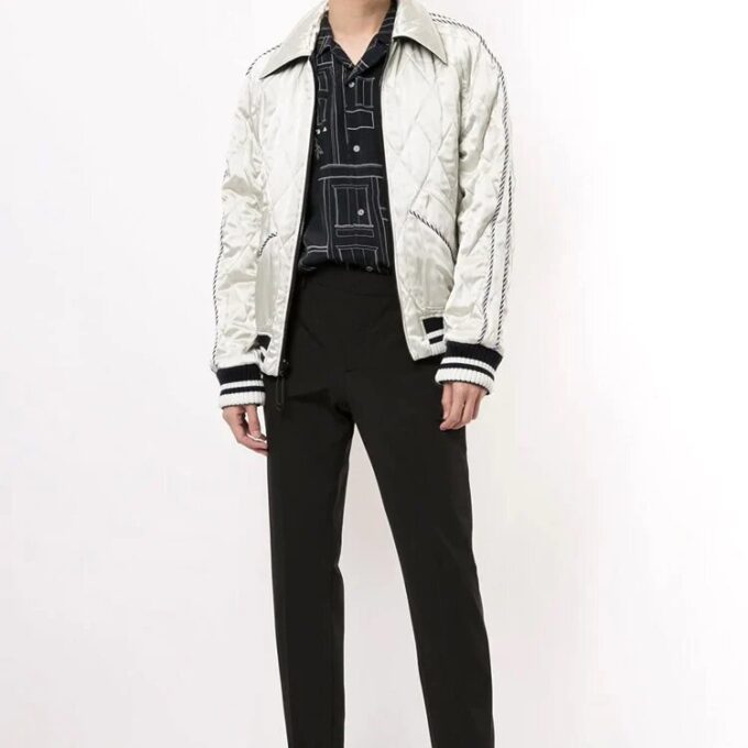Double Sided Back Embroidered Jacket Navy Blue