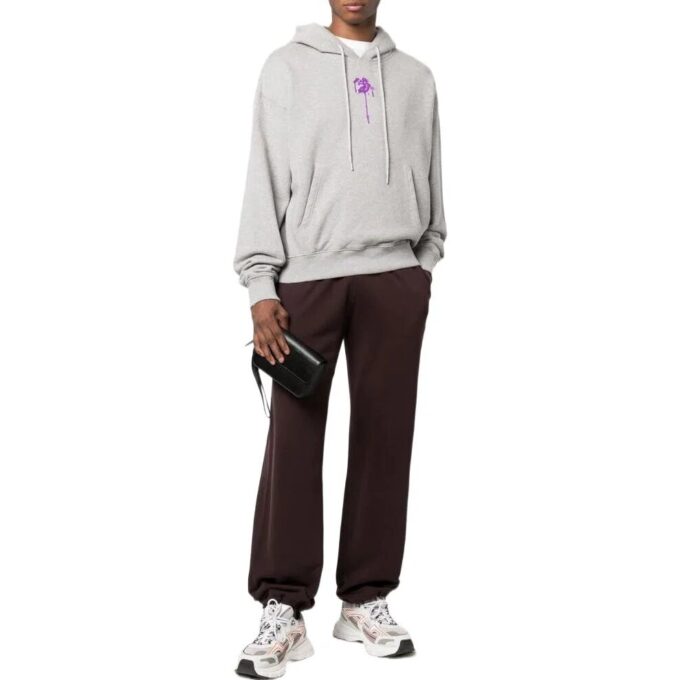 Dripped OW Logo Over Hoodie “Grey”
