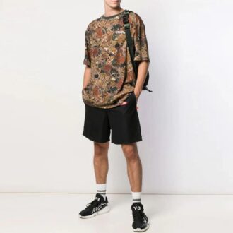 Elastic Waistband Logo Printing Shorts Version Black