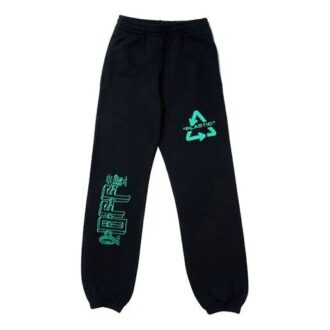Embroidered Arrow Printing Long Pants Loose Fit Black