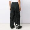 Embroidered Cargo Long Pants Loose Fit Black