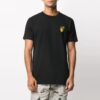 Embroidered Earth Printing Short Sleeve Black