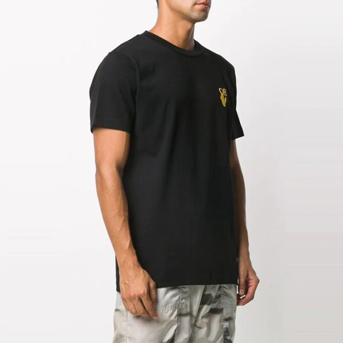 Embroidered Earth Printing Short Sleeve Black