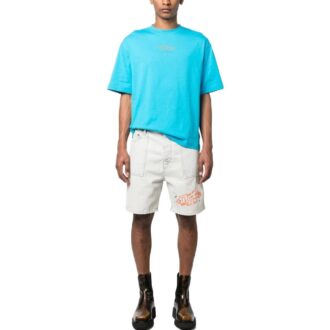 embroidered-logo Denim Shorts