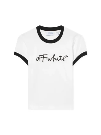 Embroidered Script Fitted T-Shirt
