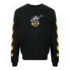 Embroidered Stripe Logo Pullover Black