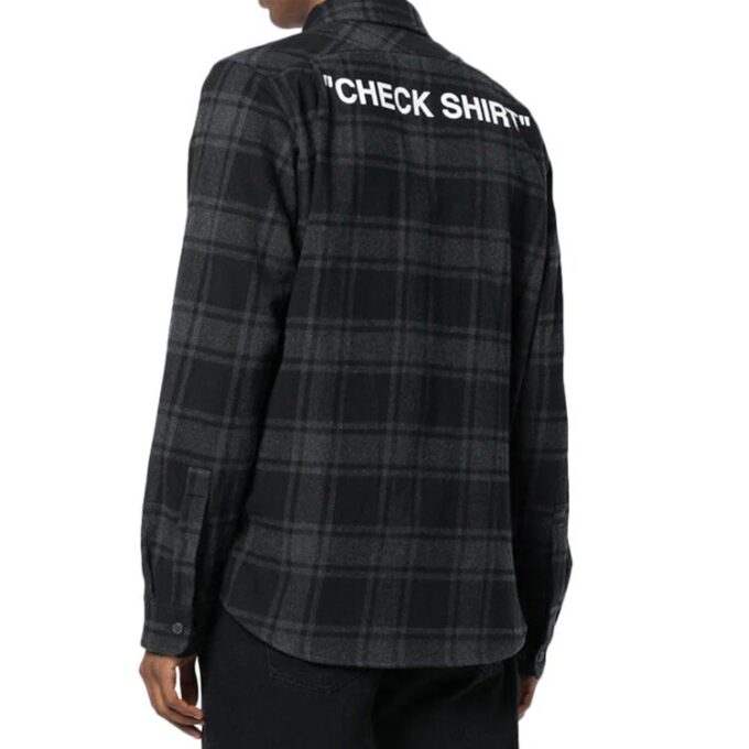 flannel Basic Loose Plaid Shirt Black Gray